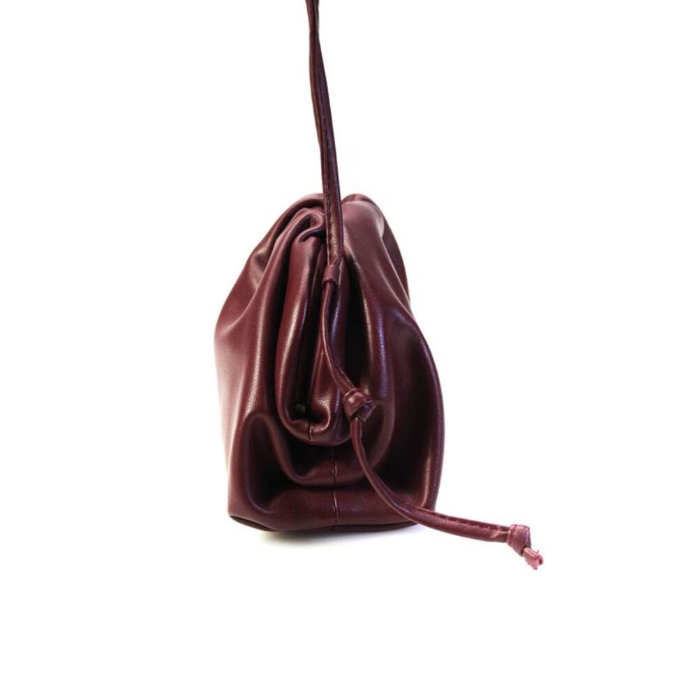 Designer Womens Single Strap Framed Mini Pouch Crossbody Handbag Wine Red - Picture 3 of 6